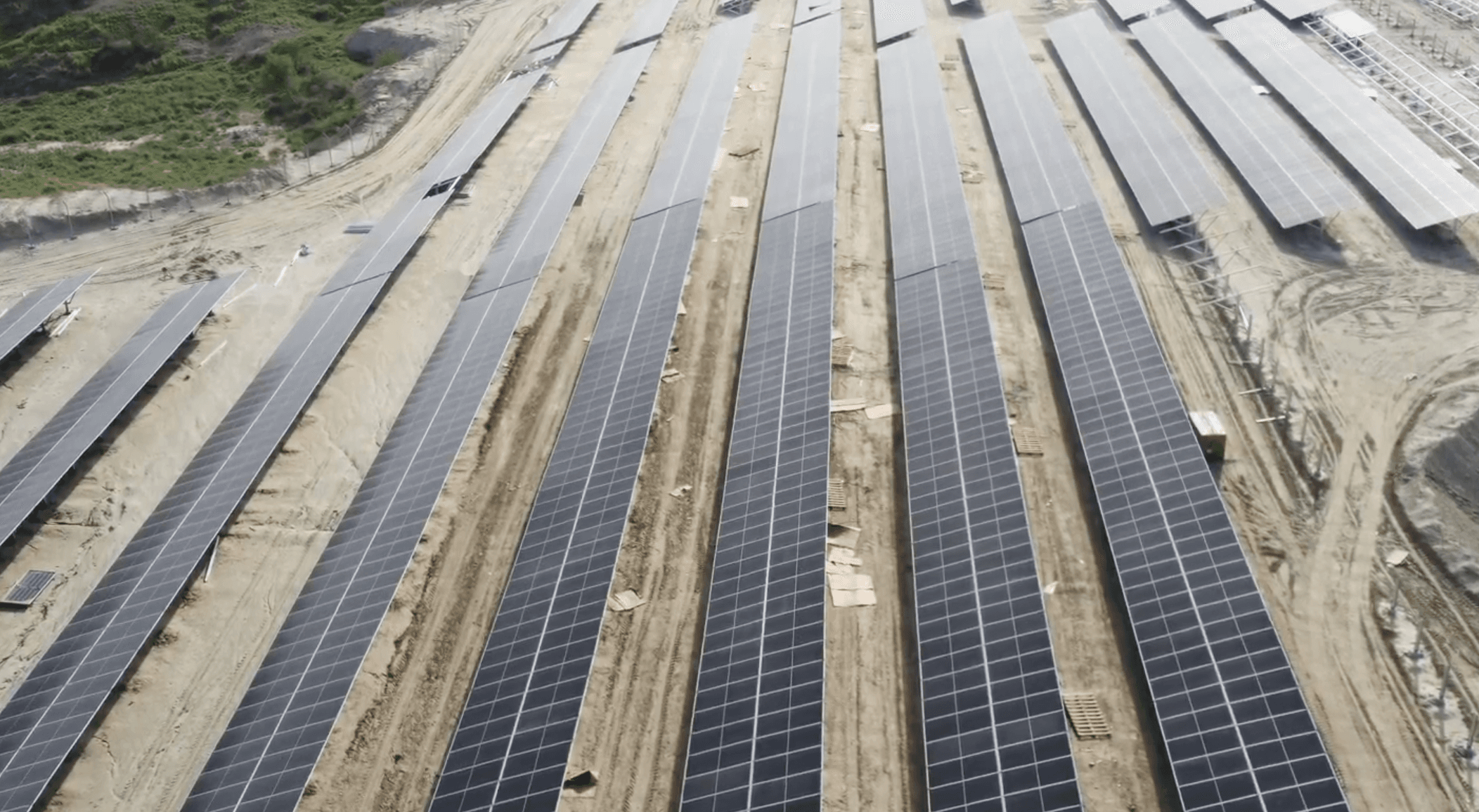 Aerial view of a Prakash Renewable open access energy project